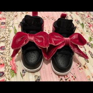 Jordan Shoes | Jordan Girls Air 1 Mid Bow | Color: Black/Pink | Size: 8C